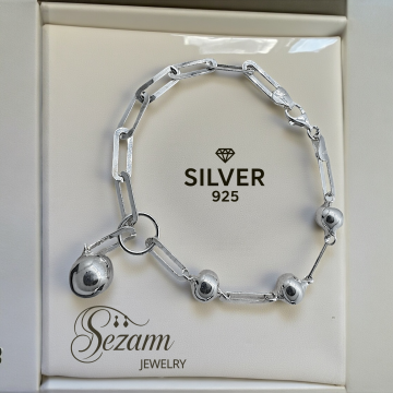 масивна гривна от сребро 925 – елегантен дизайн със звена | Sezam Jewelry