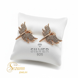 Сребърни обеци „Феникс“ с цветно родиево покритие – 925