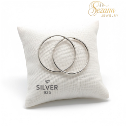 Сребърни обеци халки – 25 мм диаметър, 2 мм ширина