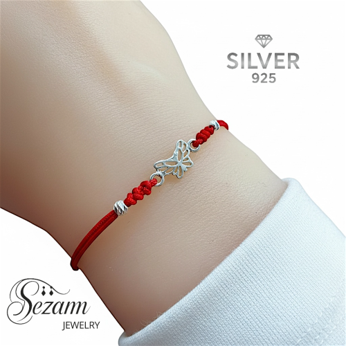 Сребърна гривна на конец “Пеперуда” – Sezam Jewelry