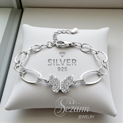 Сребърна гривна с пеперуда – нежност и елегантност | Sezam Jewelry
