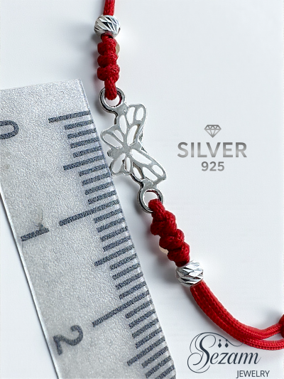 Сребърна гривна на конец “Пеперуда” – Sezam Jewelry