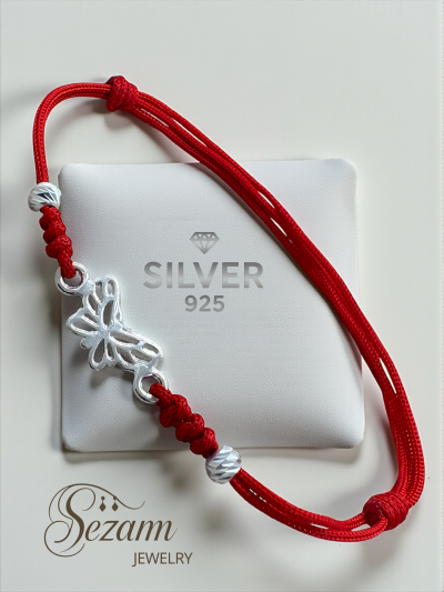Сребърна гривна на конец “Пеперуда” – Sezam Jewelry