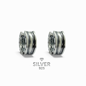 Патинирани сребърни халки 925 – масивен унисекс модел с релефен дизайн (15–16 мм)