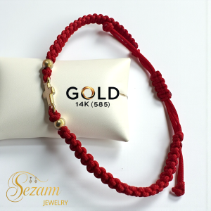 Гривна с златно кръстче 14K (585) – ръчна изработка