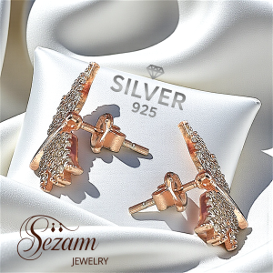 Сребърни обеци „Феникс“ с цветно родиево покритие – 925