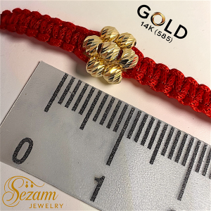 Гривна макраме със златно цвете 14К (585) – ръчна изработка