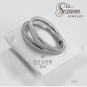 Сребърни обеци халки – 25 мм диаметър, 3 мм ширина