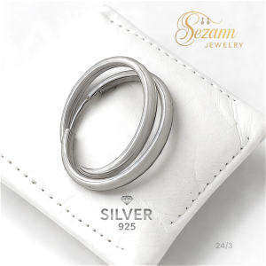 Сребърни обеци халки 925 – 24 мм / 3 мм, дамски модел