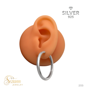 Сребърни обеци халки 27 мм (вътр.) / 3 мм – Сребро 925