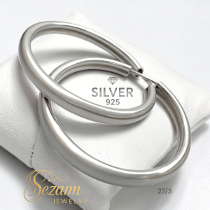 Сребърни обеци халки 27 мм (вътр.) / 3 мм – Сребро 925